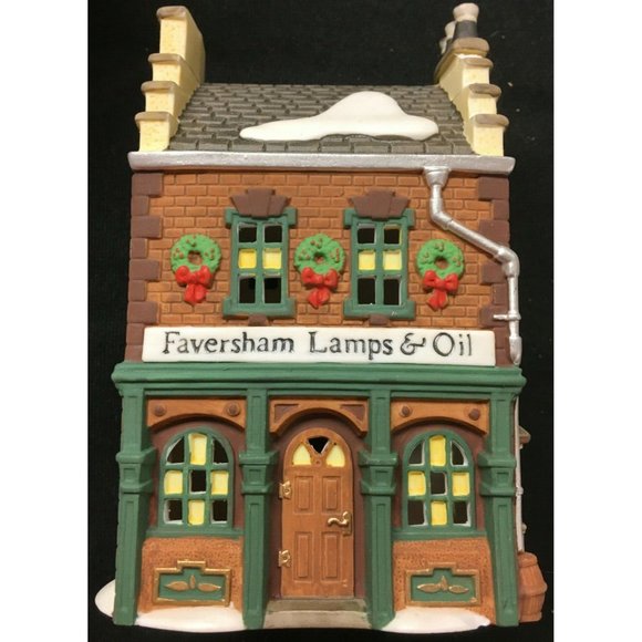 Dept 56 Dickens Village "Faversham Lamps & Oil" Lights Up - Picture 1 of 8
